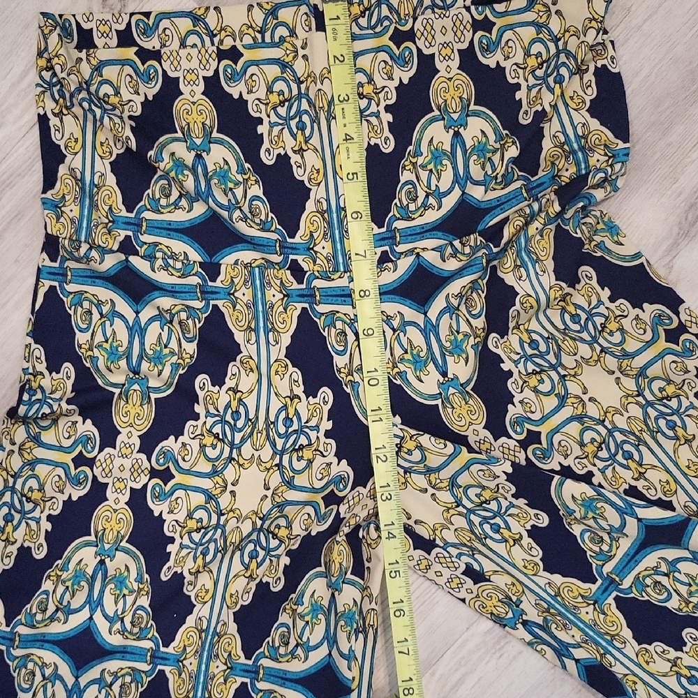 White Mark Palooza Wide-Leg Pants in Blue and Cream - Picture 6 of 7